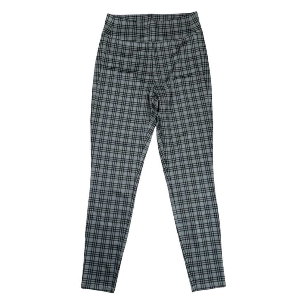 GAP Ponte Leggings Plaid New Shadow Gray and Black - Picture 3 of 9